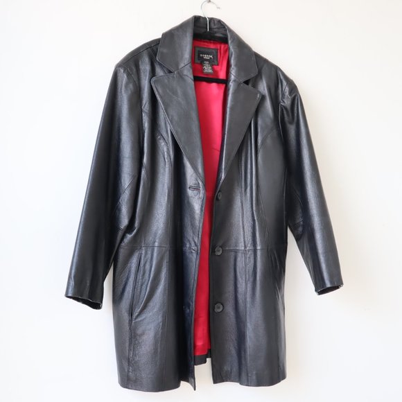 George Woman Black Leather Blazer Jacket, Size XL - Picture 9 of 16